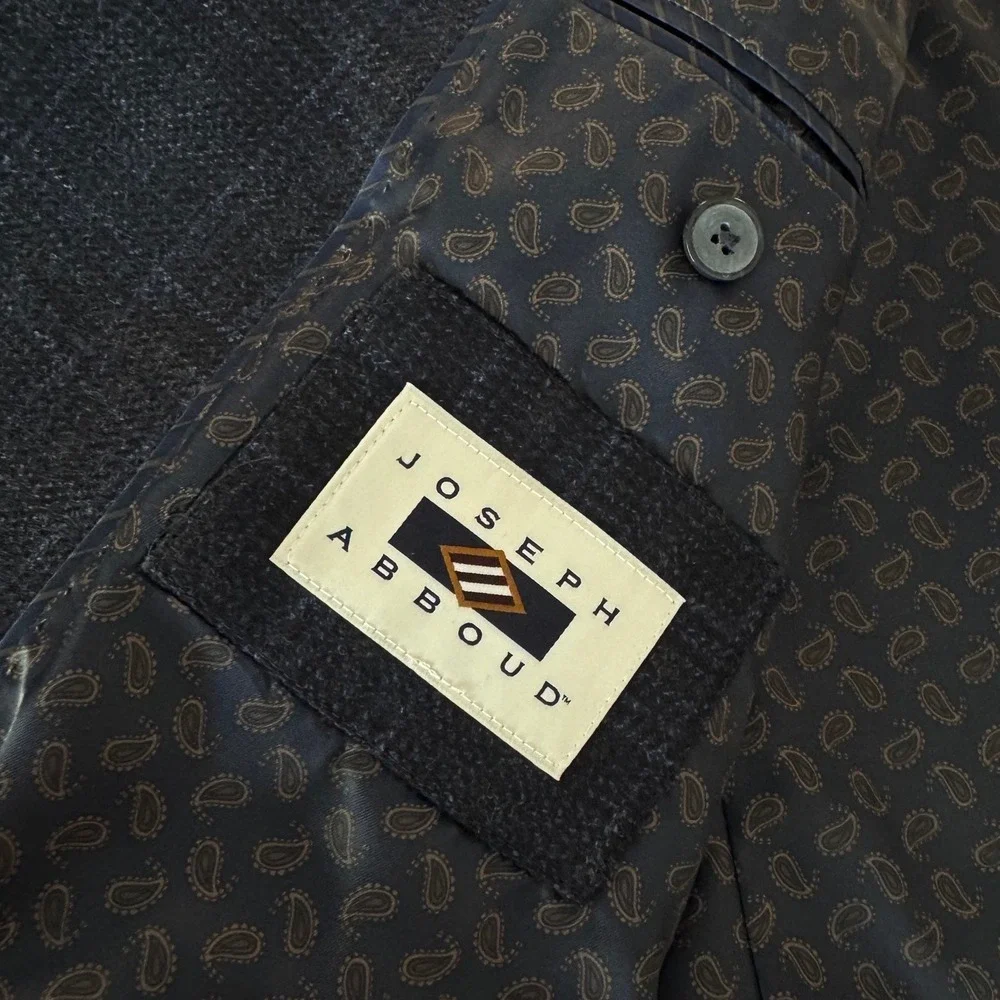 Joseph Abboud Hamilton Soft 50L Sport Coat Lanificio Di Pray Wool Navy Plaid